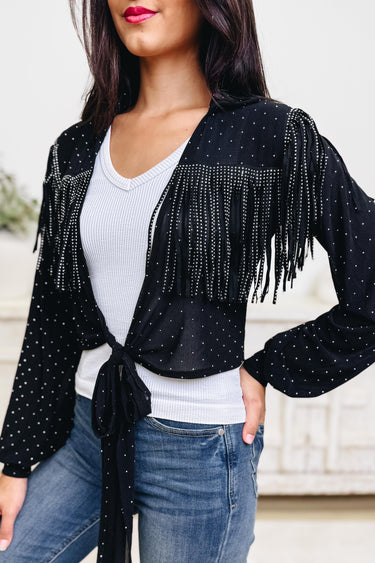 Rhinestone Princess Knot Top - 2 Colors!