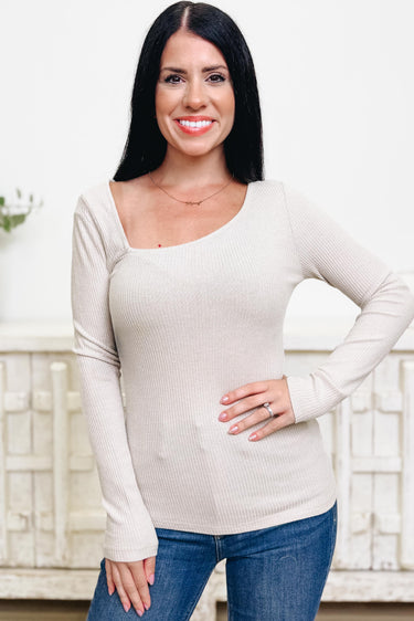 Simple Shoulder Ribbed Top - 3 Colors!