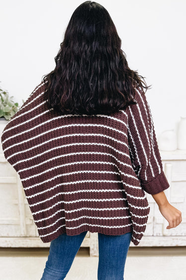 Striped Right Open Knit Cardigan - 2 Colors!