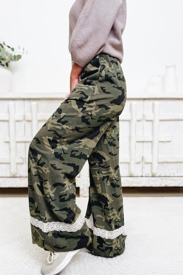 In Plain Sight Wide Leg Pants - Camouflage
