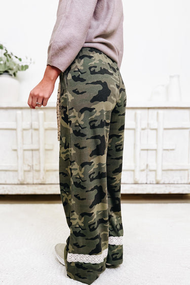 In Plain Sight Wide Leg Pants - Camouflage