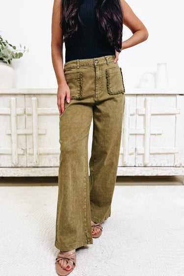 Sweet Around the Edges Twill Pants - 2 Colors!