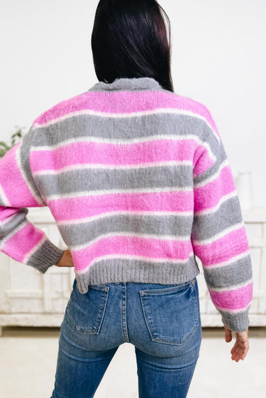 Fuzzy Feeling Stripe Cardigan - 2 Colors!