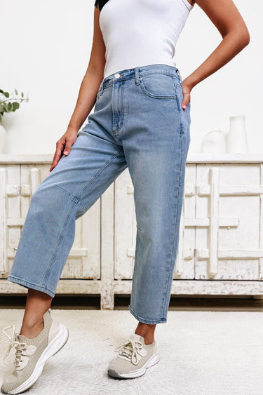 Show Stopper Barrel Jeans - Blue Denim