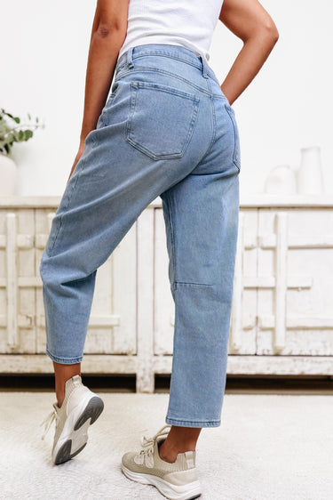 Show Stopper Barrel Jeans - Blue Denim