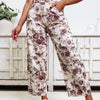 A Wild Floral Place Barrel Pants - Cream Brown