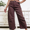 Like Never Before Studded Barrel Pants - Brown