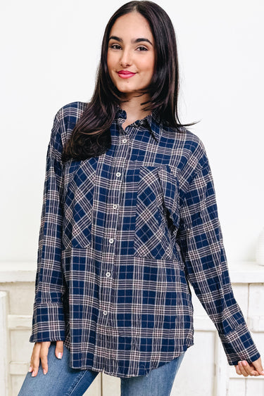Looky Here Plaid Button Down Top- 3 Colors!