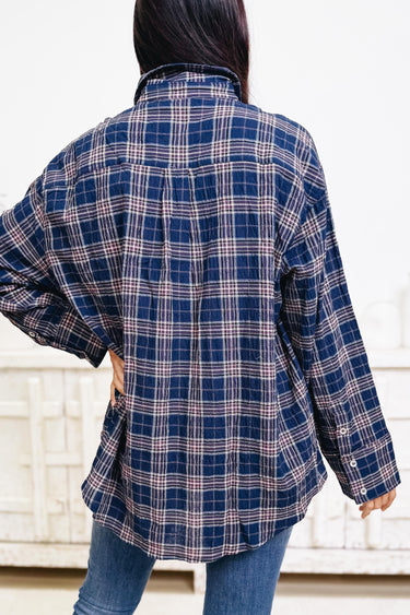 Looky Here Plaid Button Down Top- 3 Colors!