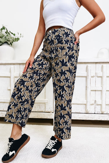 Growing Gains Floral Pants - Brown