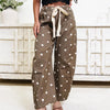 Feeling On Point Polka Dot Barrel Pants - Brown Ivory