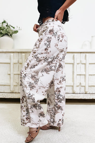A Wild Place Barrel Pants - Ivory Brown