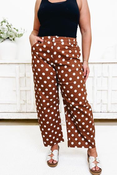 My Polka Dot Spot Straight Leg Jeans - Brown White