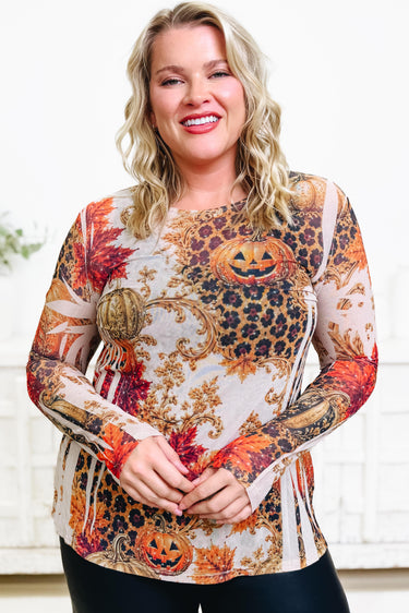 Autumn on My Mind Leopard Mesh Top