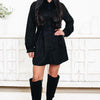 Top Of The Roster Faux Suede Shirt Dress - 2 Colors!