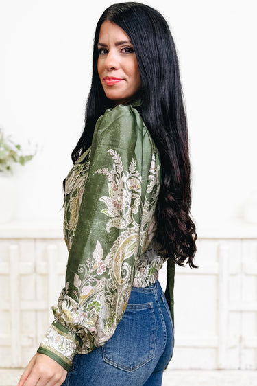 Time Well Spent Scarf Floral Top - 2 Colors!
