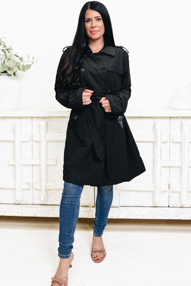 Office Talk Quilted Trench Coat - 2 Colors!