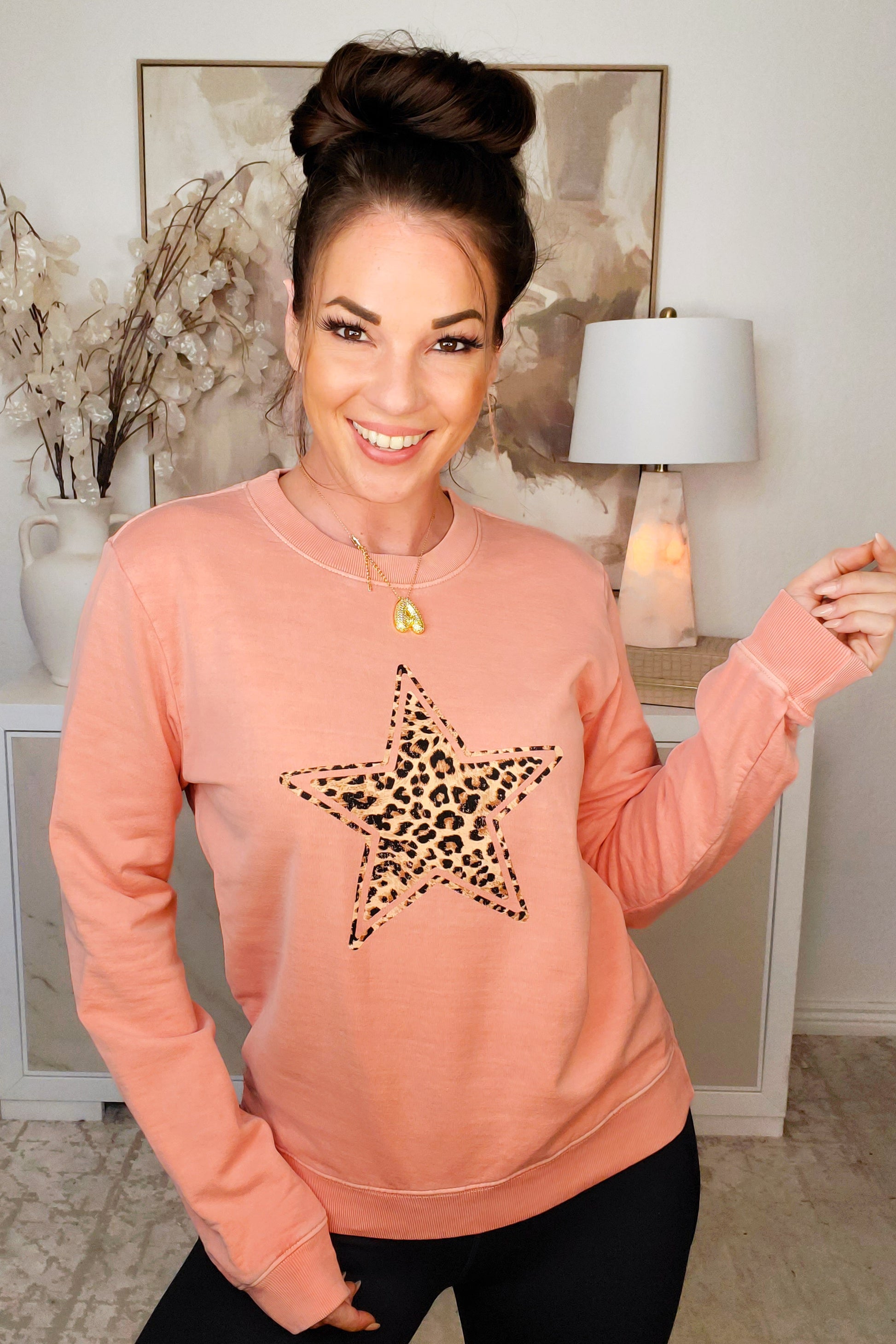 Keep Rocking Leopard Star Sweater - 2 Colors!