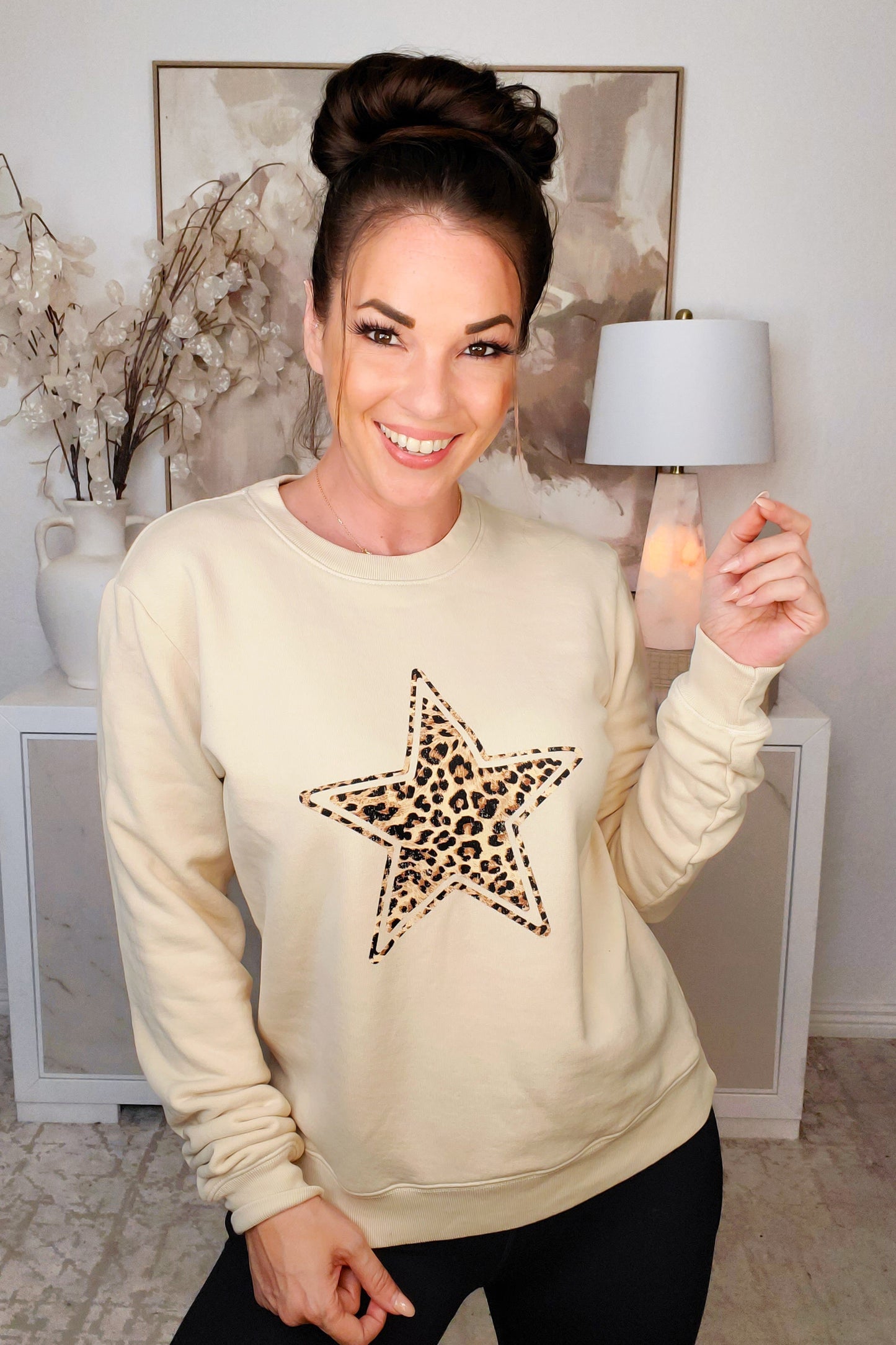 Keep Rocking Leopard Star Sweater - 2 Colors!