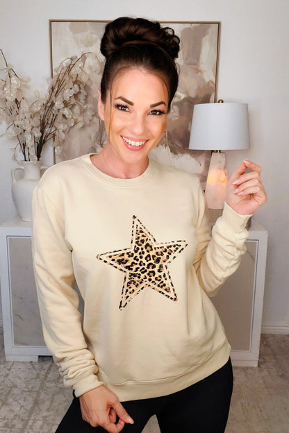 Keep Rocking Leopard Star Sweater - 2 Colors!