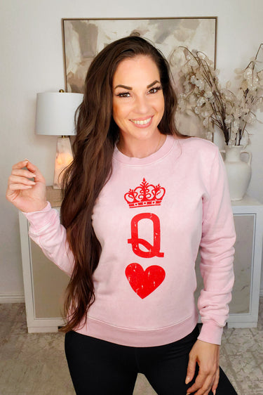 Crowned Queen Heart Sweater  - 2 Colors!