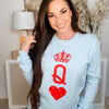 Crowned Queen Heart Sweater  - 2 Colors!