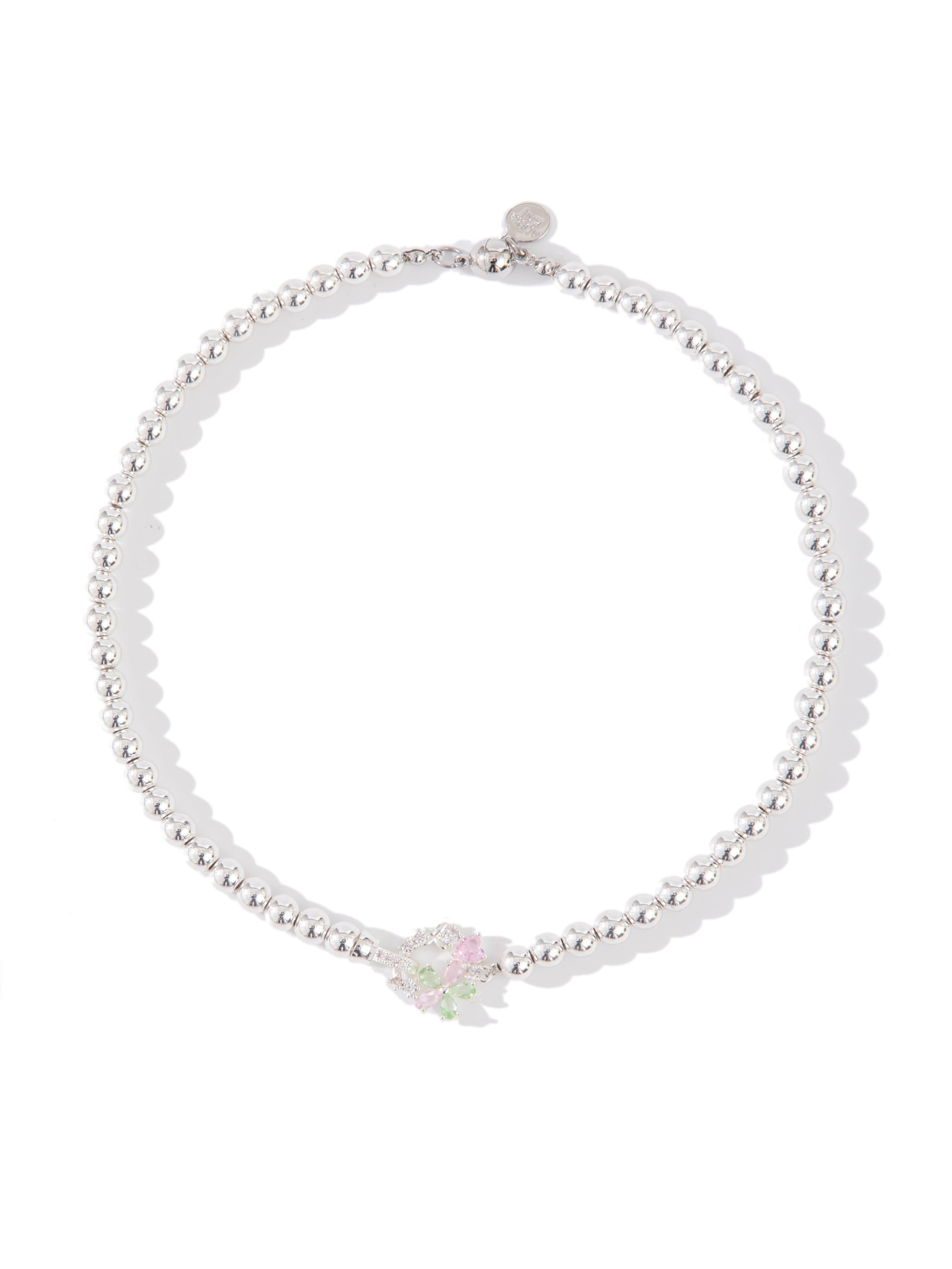 Sweet Pea Necklace - Liquid Metallic Pearl White