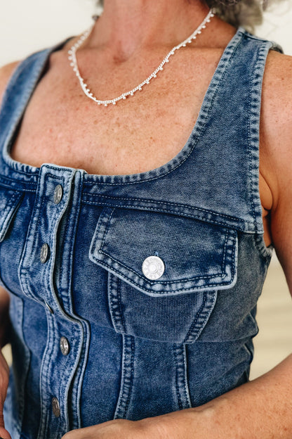 Buttoned & Bold Denim Vest - 2 Colors!