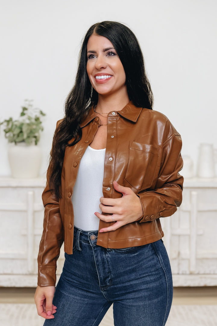 Gonna Ride With Me Cropped Leather Jacket - 2 Colors!