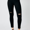 Back In Black By Judy Blue - Heavy Destroy Raw Hem Skinny Jeans