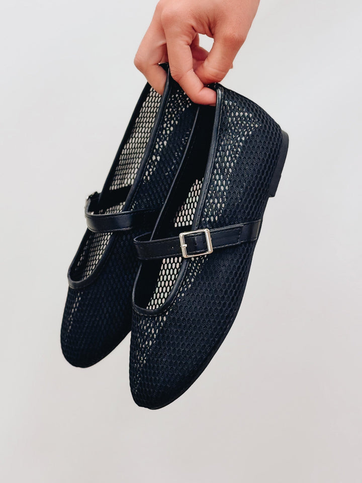 The Olympia Mesh Flats - Black