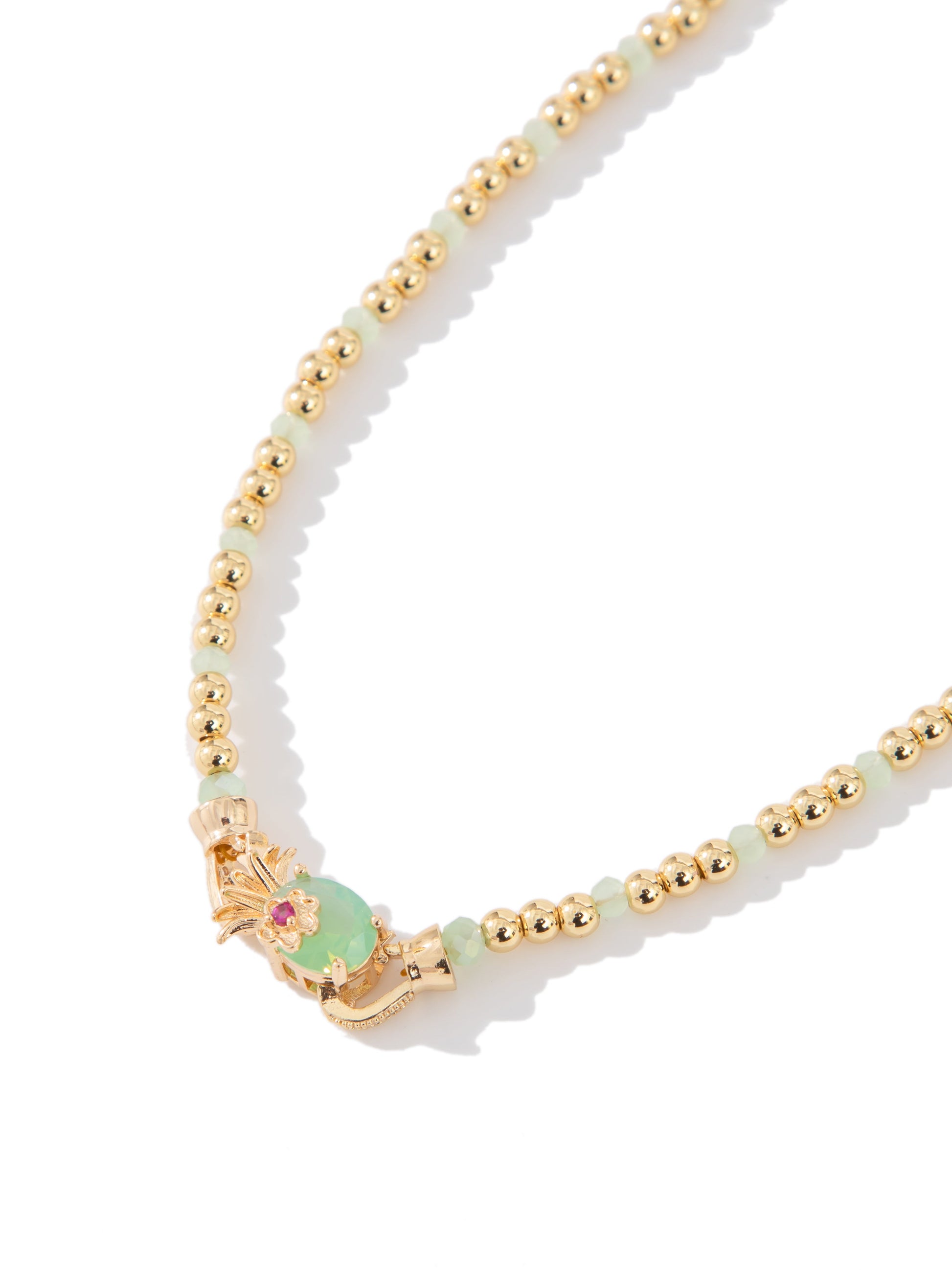Rosebud Necklace - Mint Opal