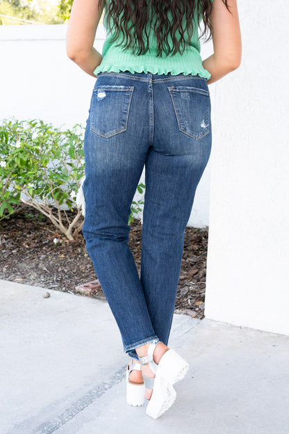 Risen Cali Girl Slim Straight Jeans - Dark