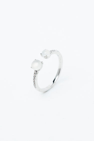 Lucinda Ring Double Round - Silver Opal