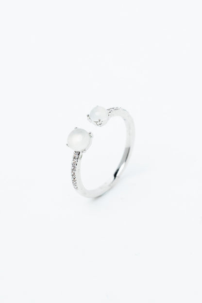 Lucinda Ring Double Round - Silver Opal