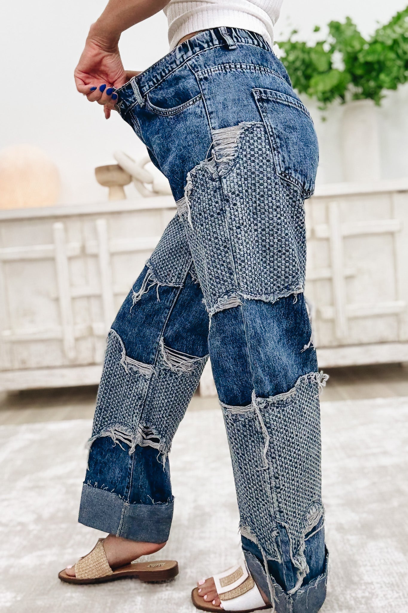 Wavy Baby Wide Leg Jeans - Denim