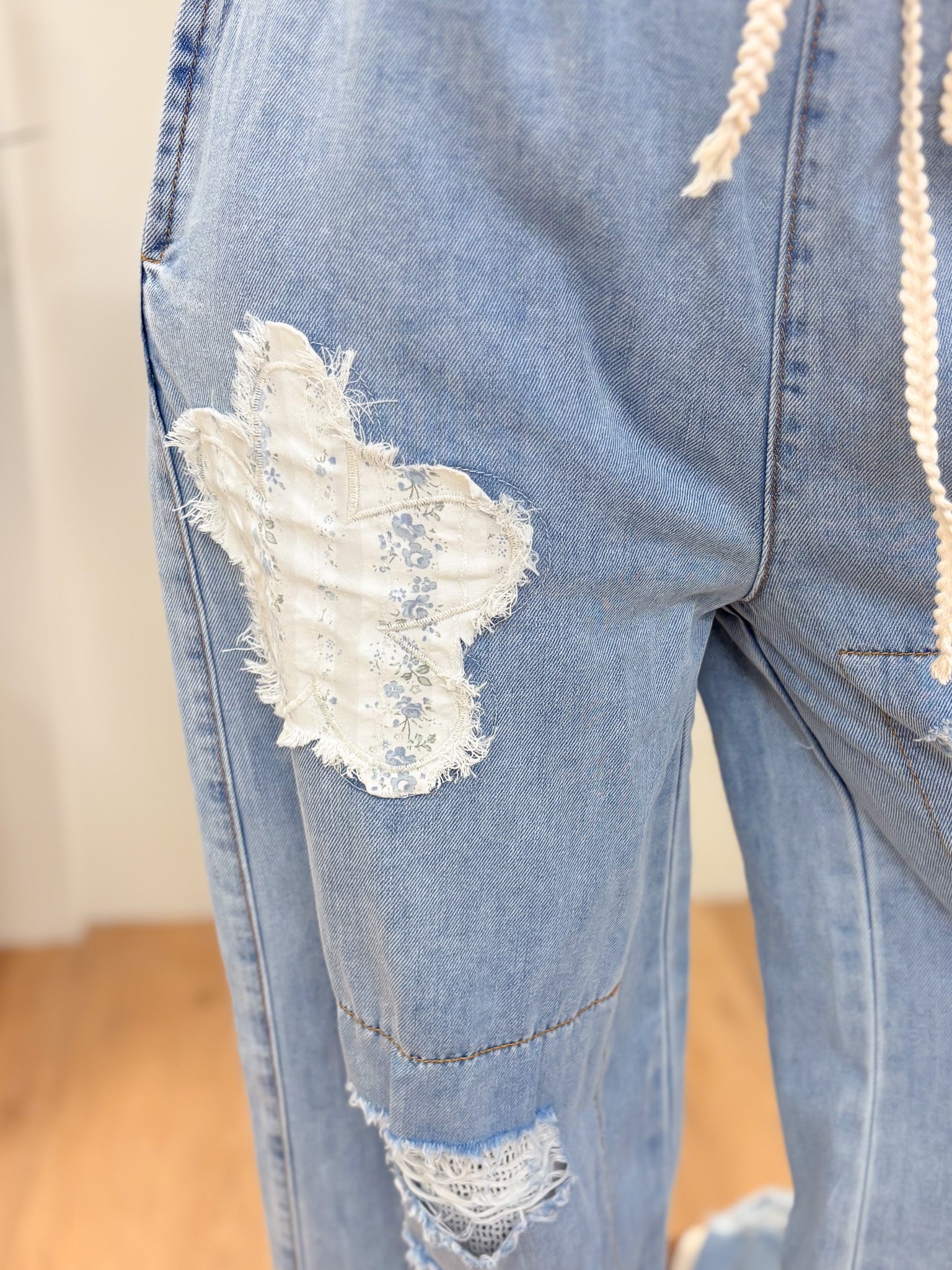 Flower Of Power Pants - Denim
