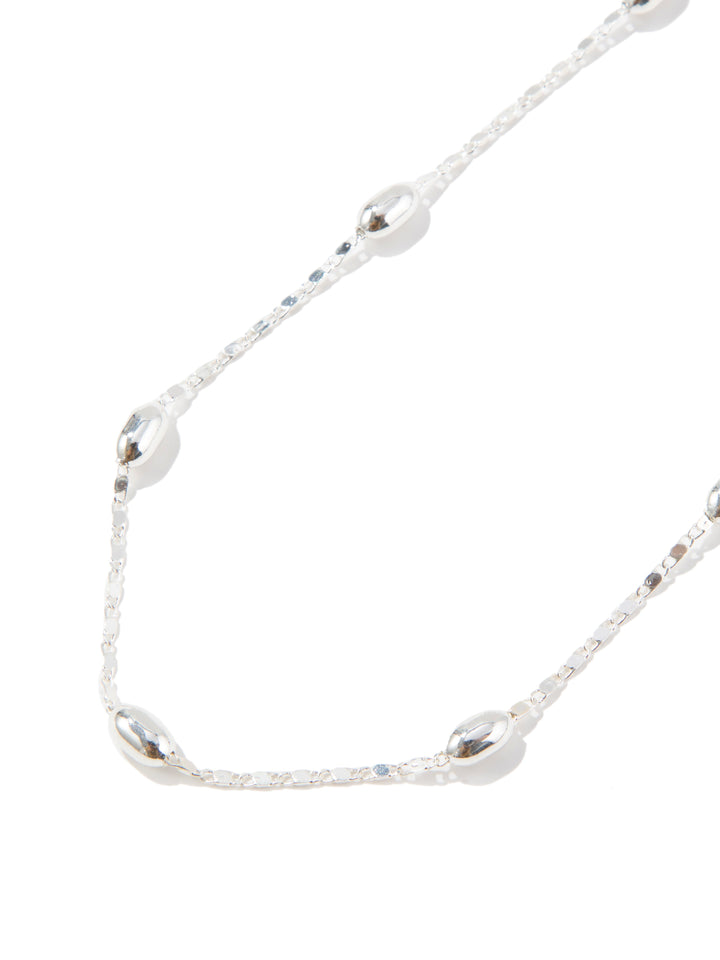 May Necklace - Liquid Metallic Pearl White