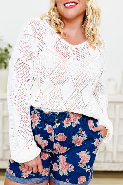 Gleam Grid Diamond Pullover Sweater - 2 Colors!