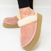 Corky's Cuddle Up Slippers - Blush Faux Suede