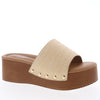 Uma Platform Sandals - Beige Raffia