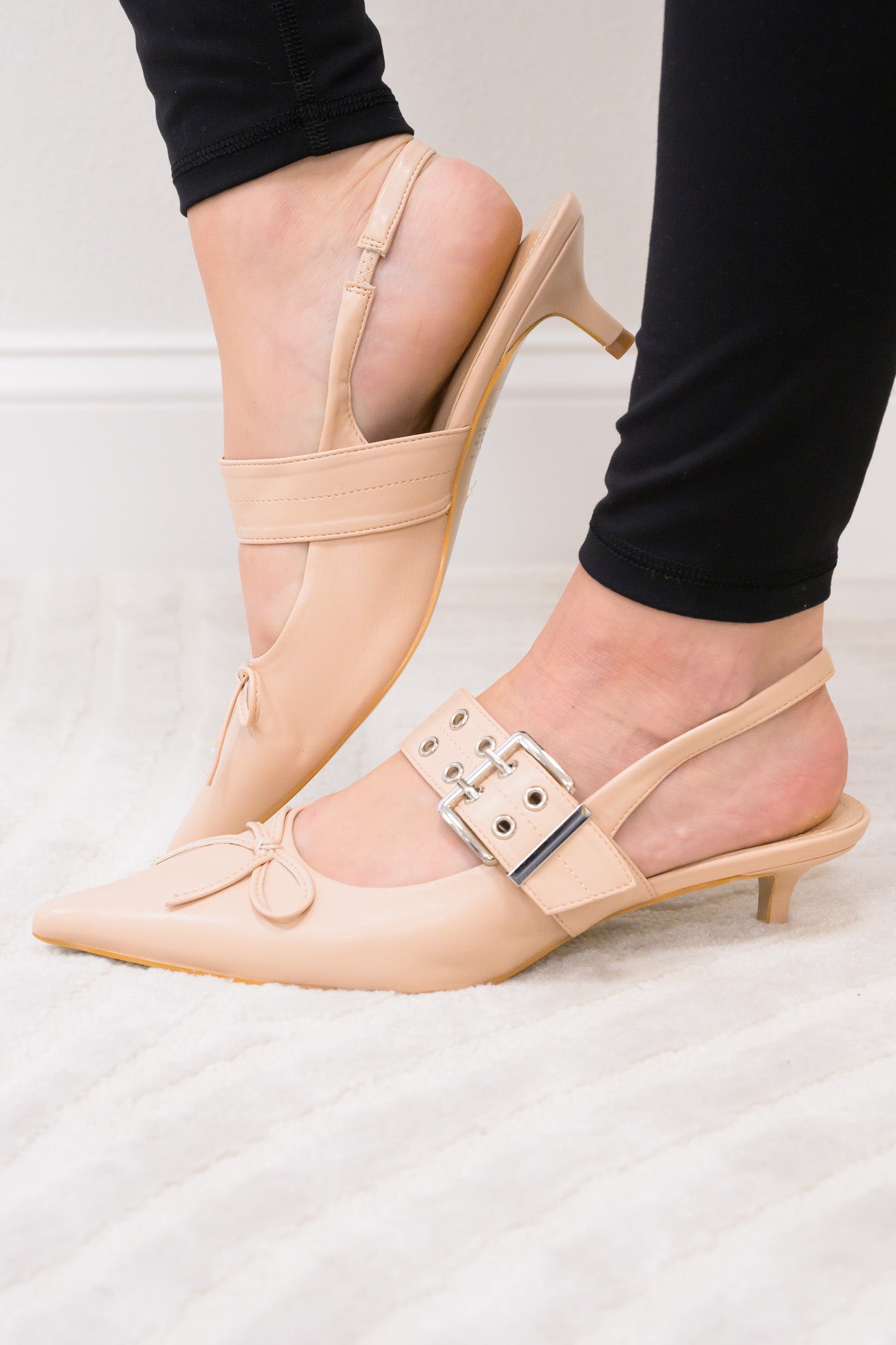 Sleek Grommet Slingback Kitten Heels - 3 Colors!