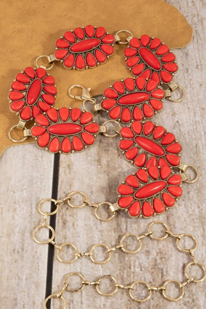 Western Concho Chain Belt - 2 Colors!