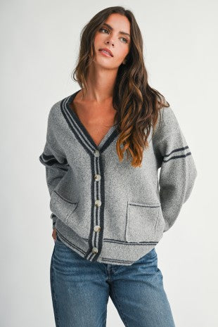 Varsity Stripe Cardigan - 2 Colors!