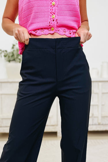 The Straight Talk Breezebound Wide Leg Pants - Black