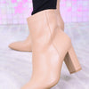 The Sara Pointy Toe Boots - Beige