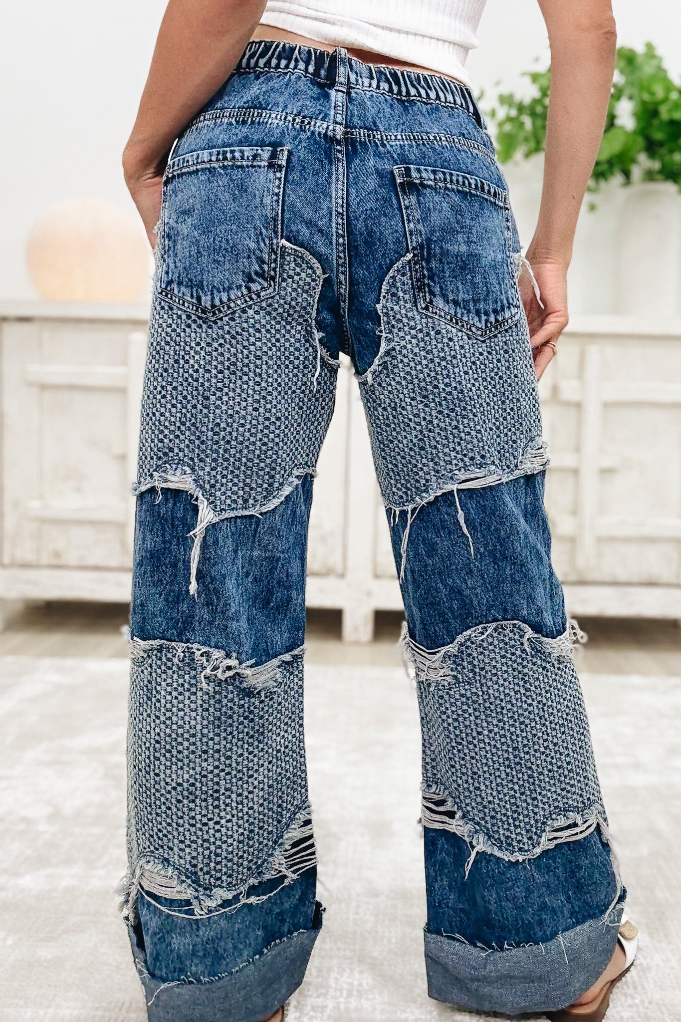 Wavy Baby Wide Leg Jeans - Denim