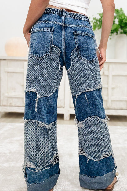 Wavy Baby Wide Leg Jeans - Denim