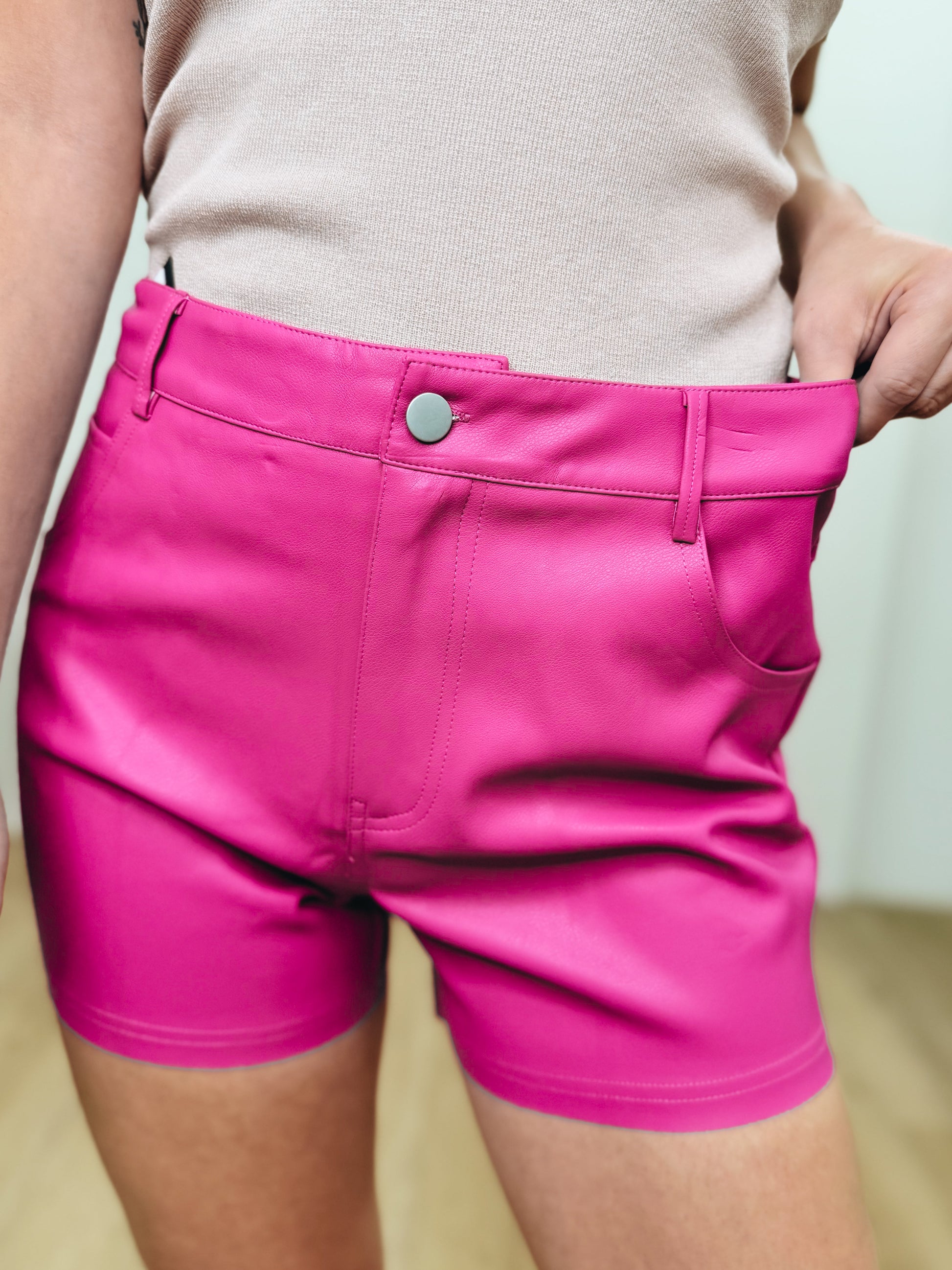 The Rebel Faux Leather Shorts - 2 Colors!