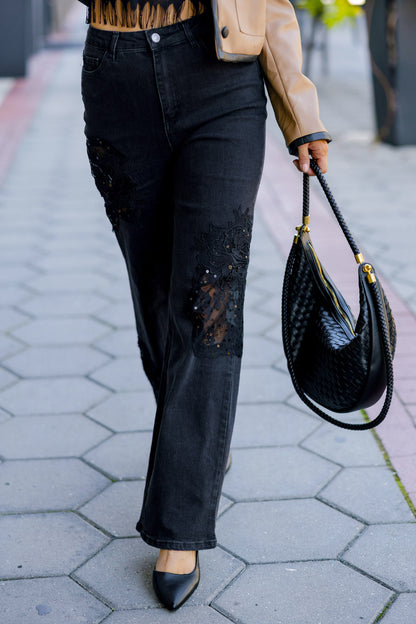 Sweet Piece By BAR Label - Mid Rise Lace Detail Jeans